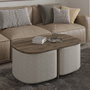 Hanah Home Twin Juego de mesas de café, Nogal antiguo